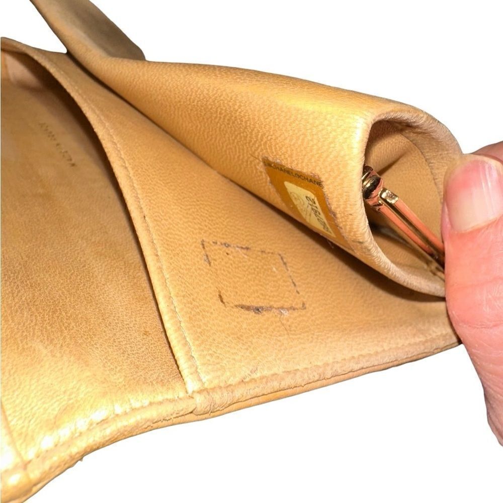 CHANEL Beige Leather CC Snap Clutch - Picture 12 of 15